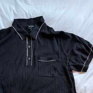 Todd Snyder Black Polo with White Trim